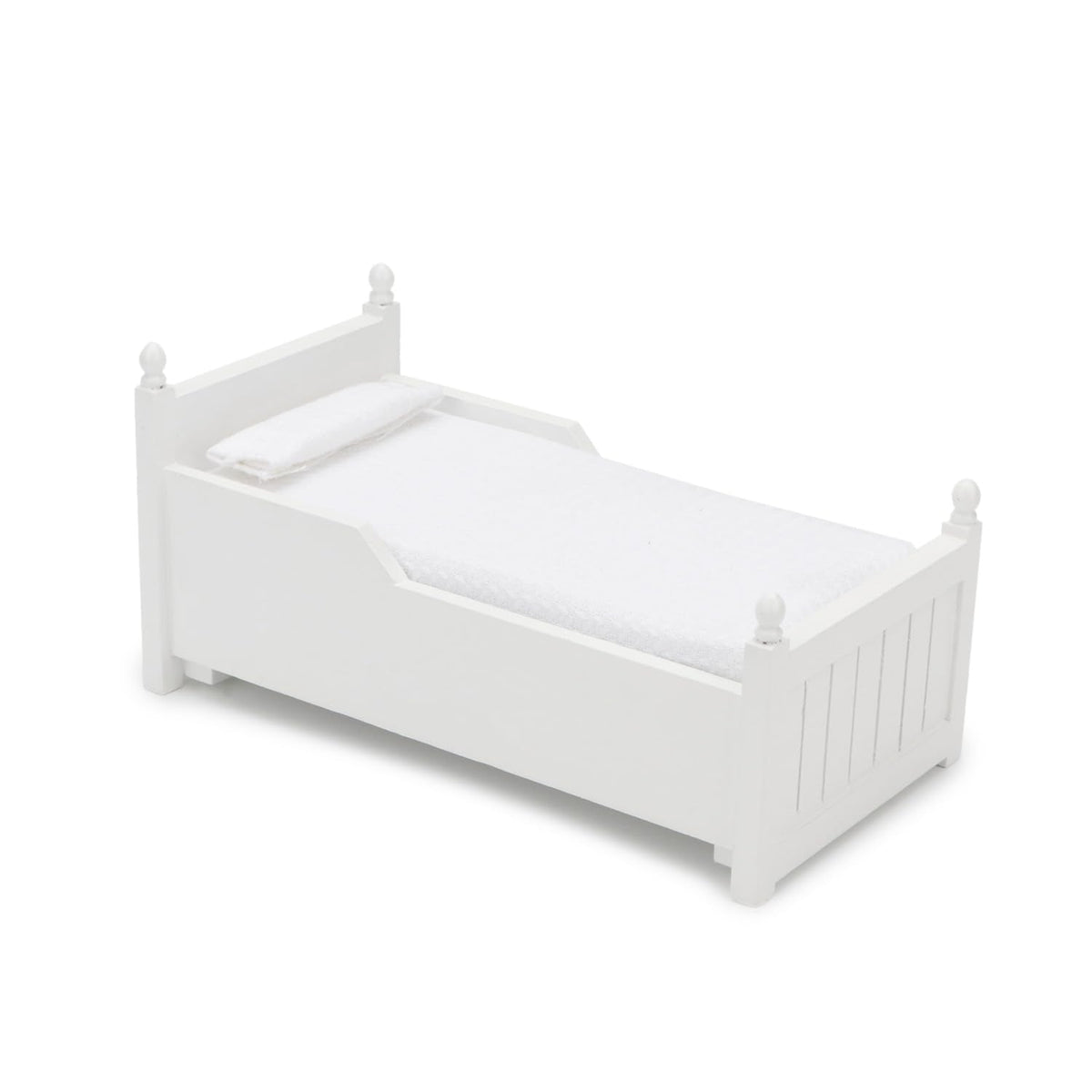 Miniature Table 1:12 Furniture & Dollhouse Miniature Bed with Drawer 1:12 Wooden Furniture European Bedroom Bedding Furniture Accessories with Pillow & Mattresses
