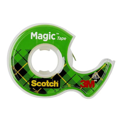 Scotch Magic Tape, Invisible, Holiday Supplies and Gift Wrap Tape, 3 Rolls with Dispensers, Great for Christmas Crafts