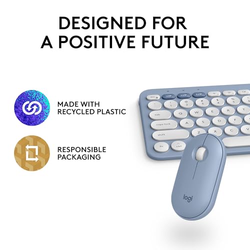 Logitech Pebble Keys 2 K380s, Multi-Device Bluetooth Wireless Keyboard with Customizable Shortcuts, Slim and Portable, Easy-Switch for Windows, macOS, iPadOS, Android, Chrome OS - Tonal Graphite