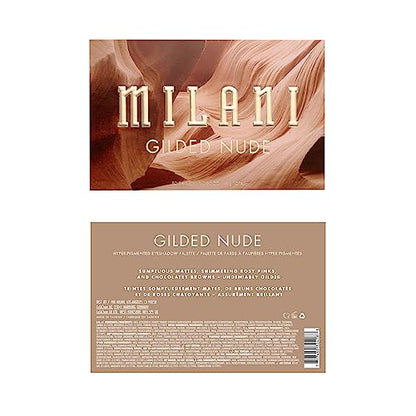 Milani Gilded Nude Hyper Pigmented Eyeshadow Palette - 15 Natural Looking Makeup Eyeshadow Colors for Your Everyday Look