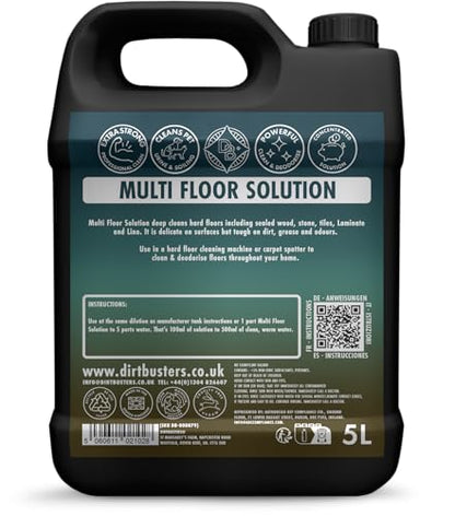 Dirtbusters Multi Floor Solution (5L), Multi Surface Floor Cleaner Liquid With Deodoriser For Hard Floor Cleaning Machines