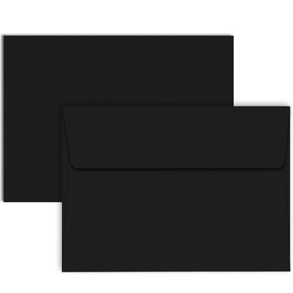 50 Packs of Black 4X6 Envelopes for Invitation, A6 Black Envelopes Self Seal for Cards, Photos, Wedding, Birthday, Party, Babay Shower