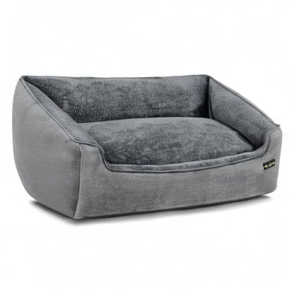 Feandrea Dog Bed, Linen-Look Pet Bed, Dog Sofa Bed with Raised Edges, Non-Slip Bottom, Removable Washable Cover, XL, for Large Dogs, 110 x 75 x 27 cm, Light Grey PGW12GG