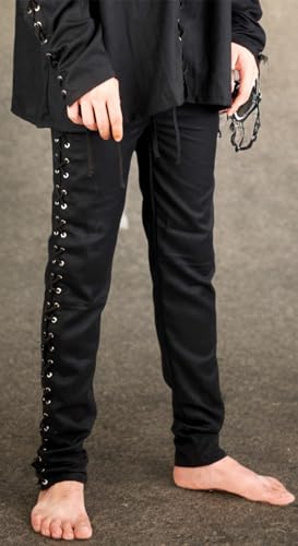 ThePirateDressing Men’s Gothic Pirate Pants Medieval Renaissance Costume Trousers for Halloween Cosplay Fantasy Renfair or Tavern Look - C1071[Black](X-Large)