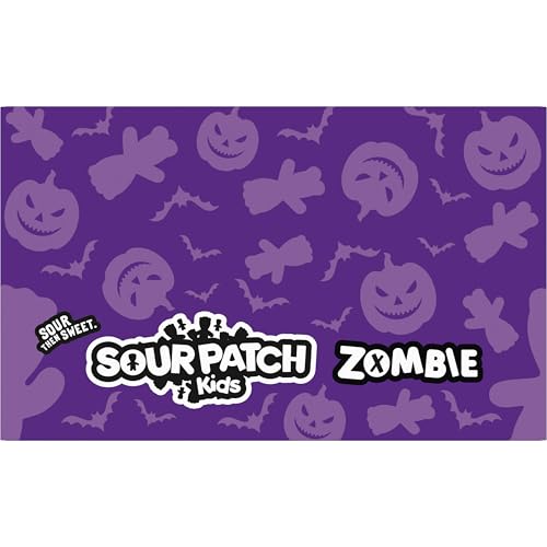 SOUR PATCH KIDS Zombie Orange & Purple Soft & Chewy Halloween Candy, Bulk Candy, 12 - 3.5 oz Trick or Treat Boxes