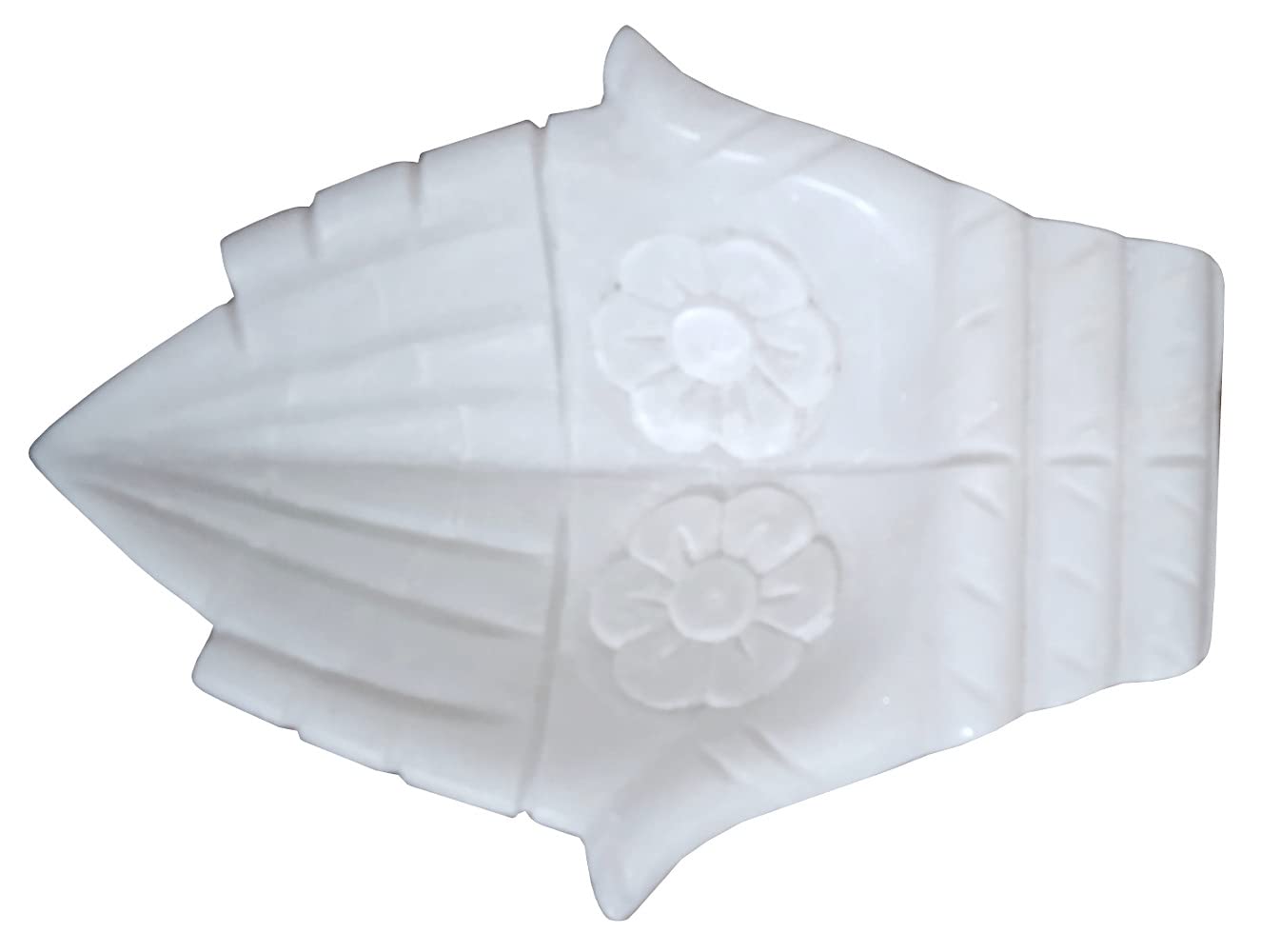 Purpledip Marble Bowl 'Anjali Hands': Fill With Water or Flower Petals Or Use As Small Serving Platter (12470A)