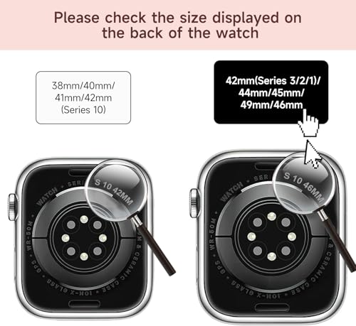 baklon Pack 2 Metal Strap Compatible with Apple Watch Strap 42/44/45/46/49mm, Stainless Steel Replacement Wristband Compatible with iWatch Series Ultra/Ultra2/SE2/SE/10 9 8 7 6 5 4 3 2 1,Black
