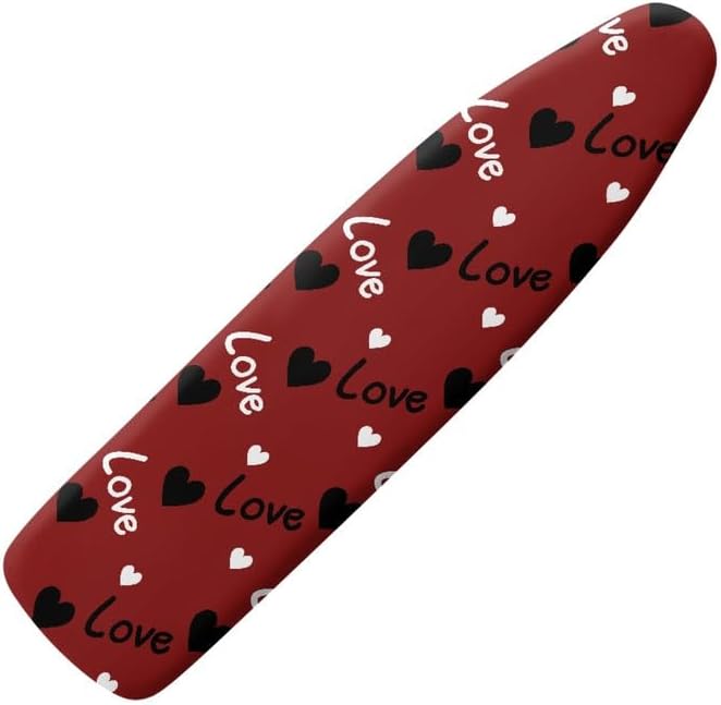 Love Heart Ironing Board Cover Black Red Retro 54x15 inches Applicable Standard