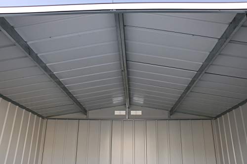 Duramax ECO 8 x 8 (6.35 m2) Metal Garden Storage Shed, Hot-Dipped Galvanized Metal Garden Shed, Tool Storage Shed, Strong Reinforced Roof Structure, Maintenance-Free Metal Shed, Anthracite