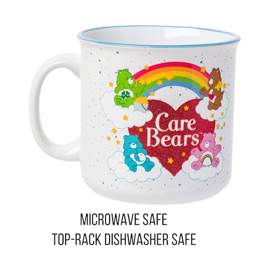 Silver Buffalo Care Bears Rainbow Heart Logo 20oz Ceramic Camper Mug