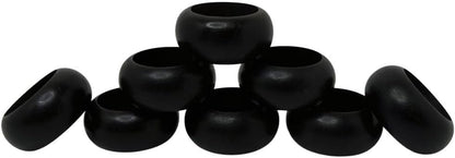 Napkin Rings for Dining Table, Classic Farmhouse Style, Holiday Table Decor, Set of Dining Accessories (Black, 12)