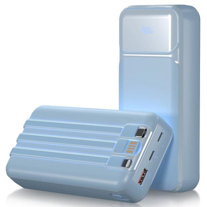 Power-Bank-Portable-Charger 49800mAh Portable Phone Charger Power Bank with 3 Built-in Cable(USB-C, iOS, USB-A), 22.5W Fast Charging LED Display External Battery Pack for iPhone Android Samsung, etc