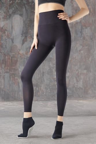 +MD Shapewear for Women Tummy Control Seamless High Waisted Light Compression Footless Tights Leggings