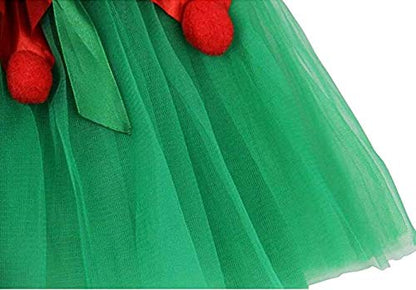 Jastore® Girls Layered Stars Sequins Tutu Skirt Princess Ballet Dance Dress (Christmas Tutu Green 1)