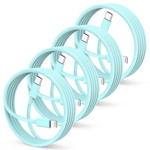 4Pack USB C to Lightning Cable 6FT, Fast Charging Cord for iPhone 14, Replacement for Apple Original Charger Cable for iPhone 14 13 12 11 Pro 11 XS MAX XR 8 7 6s Plus
