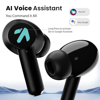 Boult K40 True Wireless in Ear Earbuds with 48H Playtime, Clear Calling 4 Mics, 45ms Low Latency Gaming, Premium Grip, 13mm Bass Drivers, IPX5, Type-C Fast Charging, BTv 5.3 Ear Buds (Electric Black)
