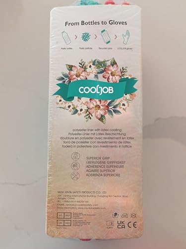 COOLJOB Gardening Gloves for Women, 6 Pairs Ladies, Comfortable Breathable Garden Gloves, Gardening Gift, Medium Size Fits Most, Red & Green (Half Dozen M)