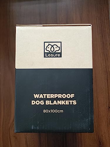 LE SURE Waterproof Dog Blanket Washable - 100x80cm Fleece Pet Blanket For Medium Dogs and Cats, Personalised Kitten Throw Protects Bed and Sofa with Soft Plush, Grey