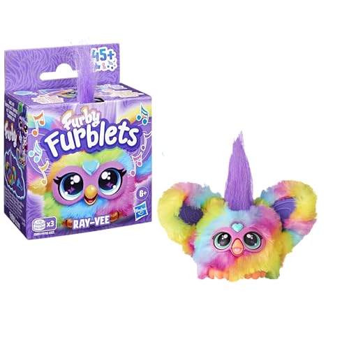 Furby Furblets - Series 1 Collectible - Ray-Vee Mini Electronic Plush Toy with Sounds for Kids, Interactive Talking Collectible, Soft to the Touch