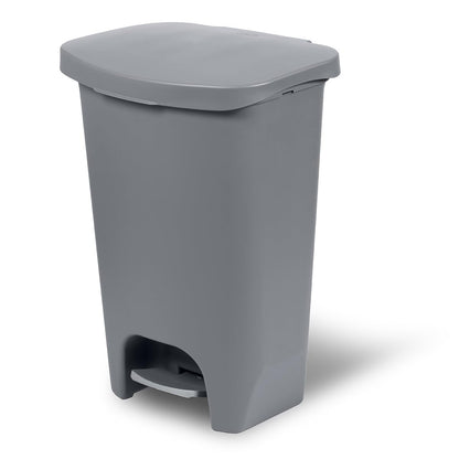 Glad Premium 20 Gallon Trash Can - Plastic Kitchen Waste Bin with Odor Protection of Lid, Stainless Steel Step On Foot Pedal and Garbage Bag Rings, Black