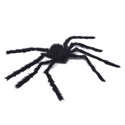 GHYKL Halloween Giant Spider 5 Ft Outdoor Halloween Decorations Large Fake Hairy Spider Scary Furry Spider Props Outside Yard Creepy Decor, Black