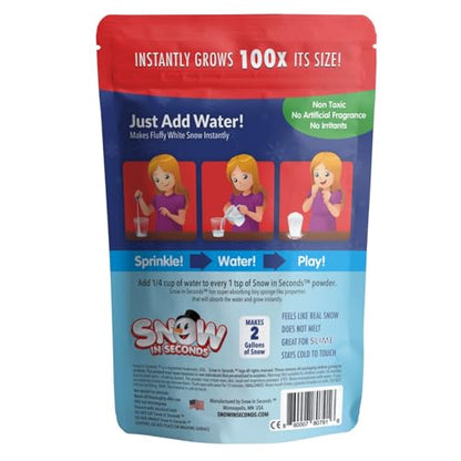 Snow in Seconds Large Instant Snow Artificial Snow - As Seen on Shark Tank - Make Cloud Slime