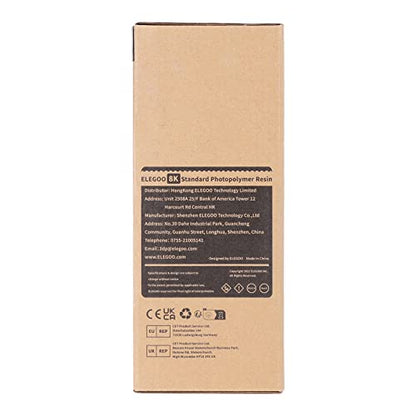 ELEGOO 8K Standard Photopolymer Resin 405nm UV-Curing Resin Best for Saturn 2 8K LCD 3D Printer Space Grey 1000g