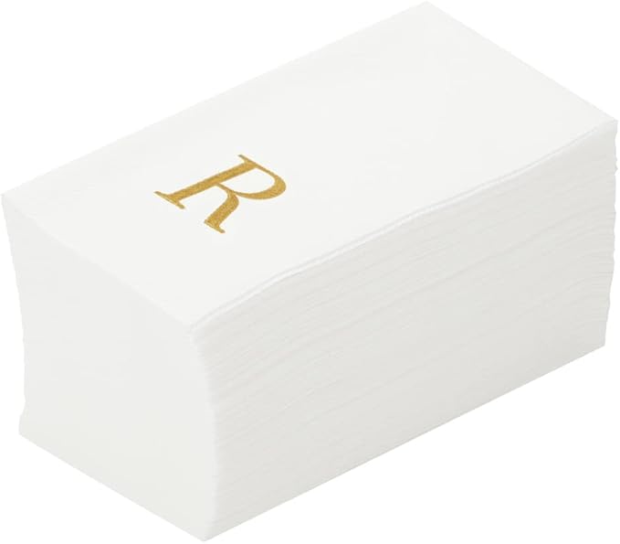 Luxenap 15.8 X 7.9 Inch Linen-Feel Guest Towels, 50 Lettered Hand Towels