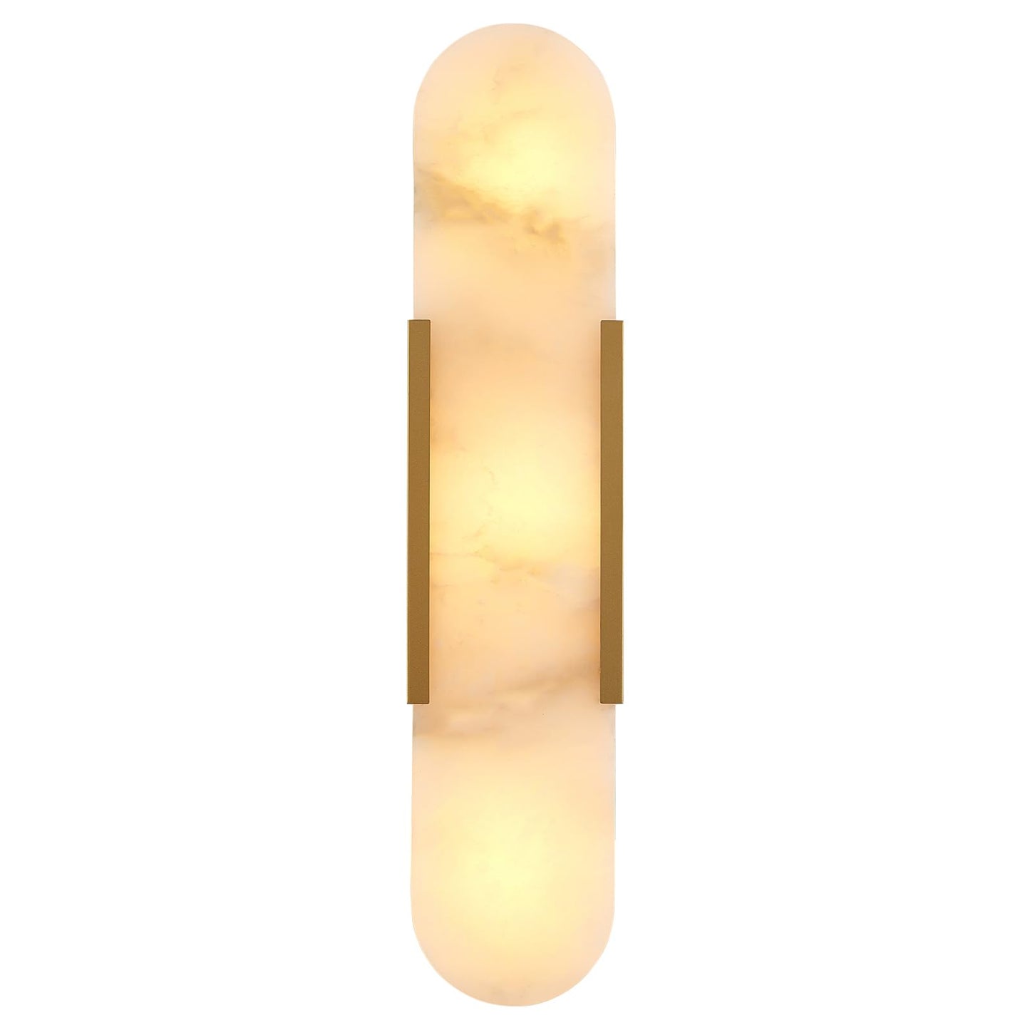 VANZARLA Modern Gold Wall Sconces for Living Room, Marble Sconce Wall Light Fixtures for Bedroom, Alabaster Sconce Lighting for Entryway Bathroom, 1 Pack