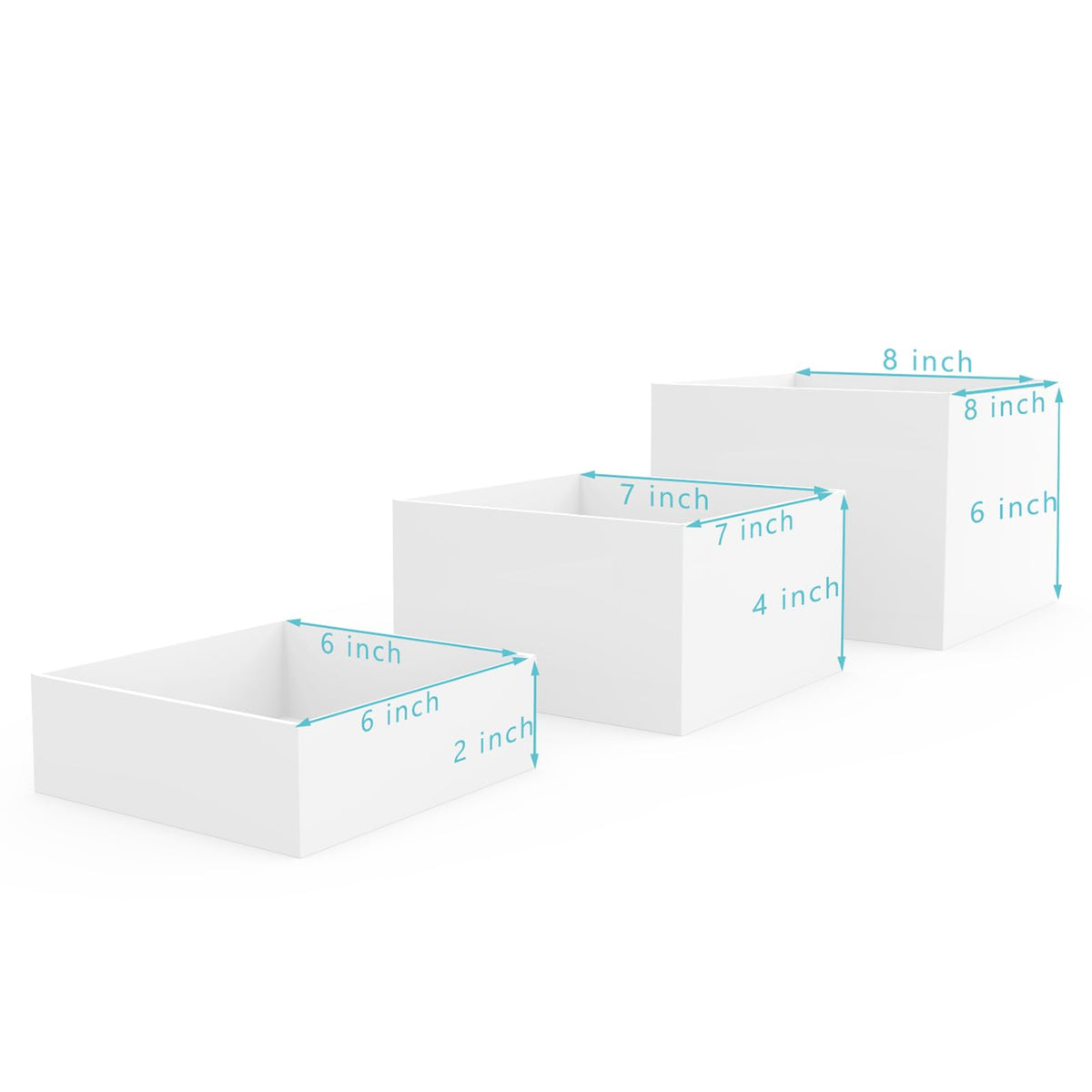 PecMuikee Buffet Risers, Food Risers for Buffet Table, Display Stand Shelf for Catering Dessert Collectibles Jewelry Figures Show, Acrylic Cube Display Nesting Risers with Hollow Bottoms 6PCS