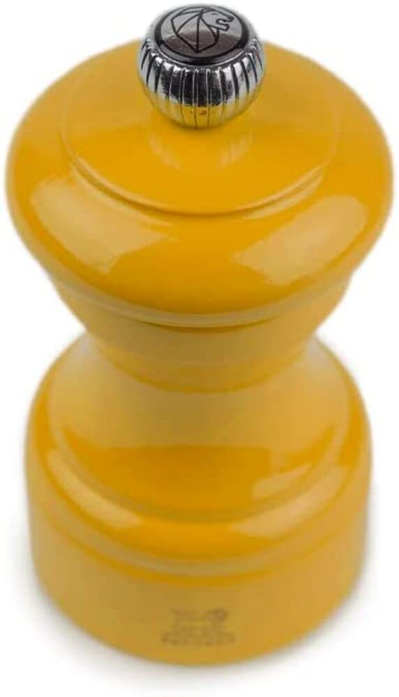 PEUGEOT- Bistro Salt Mill - Classic Salt Grinder - Made with PEFC Certified Wood - Made in France, 10 cm -4 in. Saffron Yellow