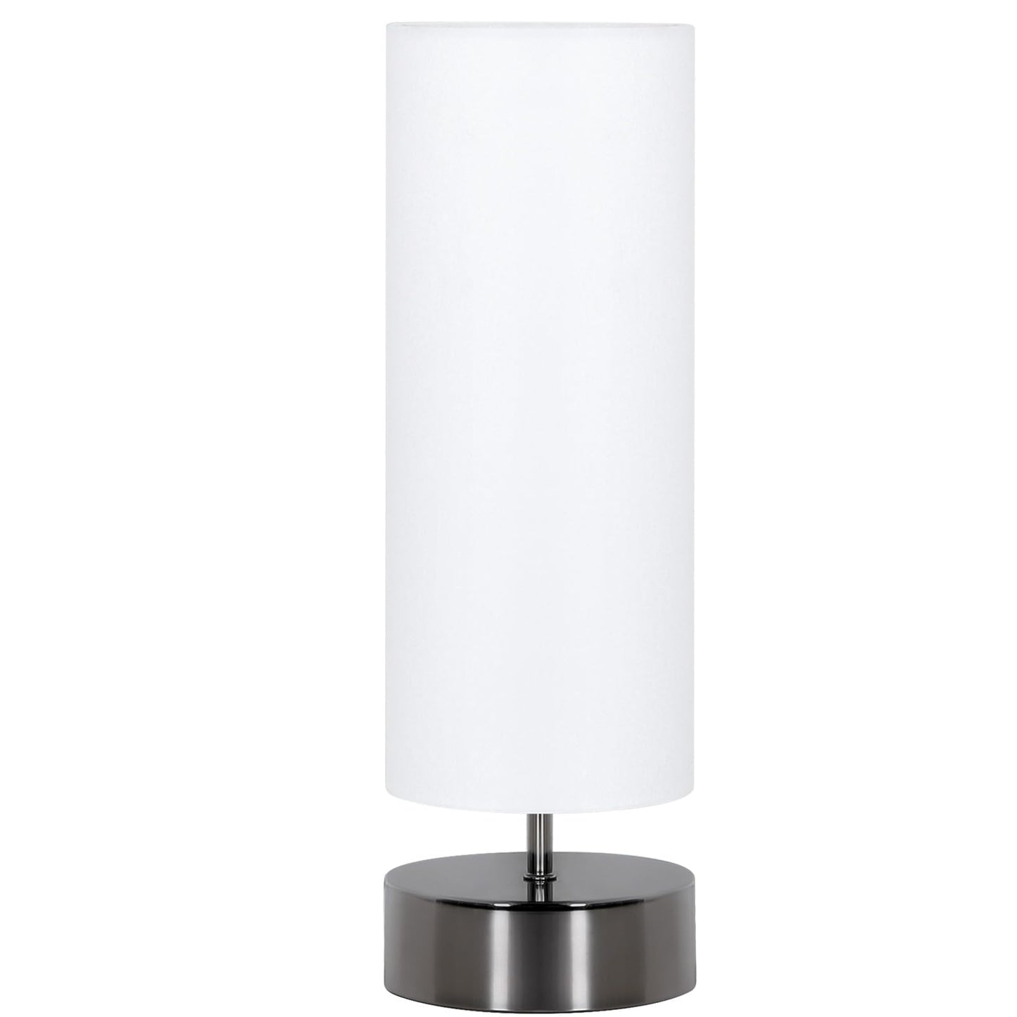 Touch Table Lamp, 3-Way Dimmable Modern Minimalist Accent Bedside Lamp with Cylinder Fabric Shade, Night Light Nightstand Desk Lamp for Bedroom Living Room Kitchen, 9W LED Bulb Included