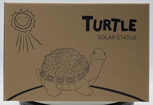 Goodeco Solar-Powered Turtle Garden Ornaments with LED Lights & Succulent Accents - Outdoor Decor for Patio, Balcony, Yard - Birthday Gifts for Women, Mum, Unique Tortoise Statue Housewarming Ideas