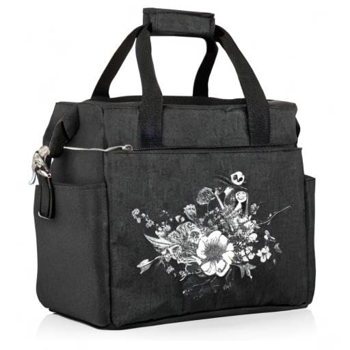 PICNIC TIME Disney Nightmare Before Christmas Jack & Sally On The Go Lunch Bag, Soft Cooler Lunch Box, Insulated Lunch Bag, (Black) 10 x 6 x 10.5