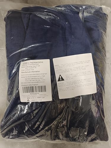 Oksun Womens Plus Size Fleece Dressing Gown Soft Bathrobe Full Length with Zipper, Navy, UK14-20(label XL)