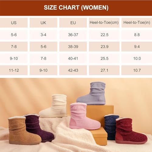 LongBay Ladies Bootie Slippers Memory Foam Fur Collar Bootee Plush Lined Women Boots with Non Skid Indoor Outdoor Sole, 5/6 UK, New Grey