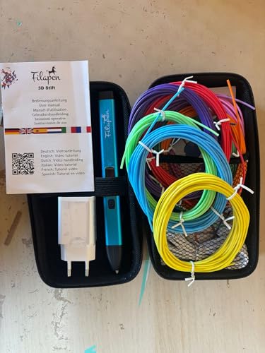 Premium 3D Printing Pen With 10 Filaments and Case, 3D Pens For Children and Adults, Incl. Templates, 3D Pen Set for Beginners and Professionals, DIY Craft Set, with Templates