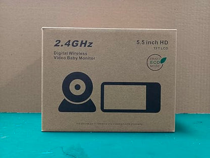 HelloBaby Baby Monitor with 1080P Baby Camera,Video Baby Monitor with Camera and Night Vision, 5.5’’ Split IPS Screen, No WiFi, ECO Mode, 2-Way Audio, Pan-Tilt-Zoom, 1000ft, Temp Display, Night Light