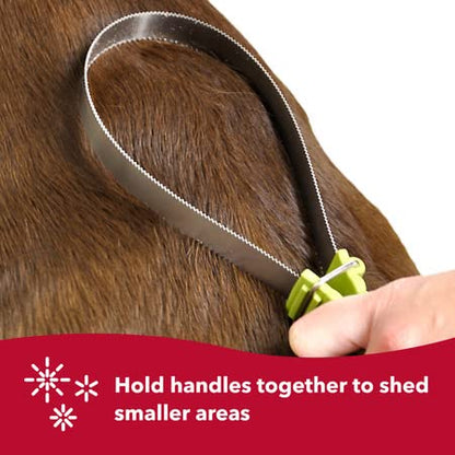 Coastal Pet Safari Dual-Sided Dog Shedding Blade - Stainless Steel Grooming Blade for Thick Coats - for Dogs with Short and Long Hair - Medium-Large - 10" x 3.25"
