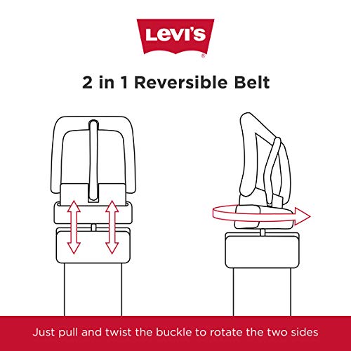 Levi's Men's Reversible Casual Jeans Belt, Brown/Black Antique, Large (38-40)
