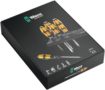 Wera 932/6 Kraftform Chiseldriver screwdriver set and rack, Phillips/Slotted, 6pc, 05018282001, Silver