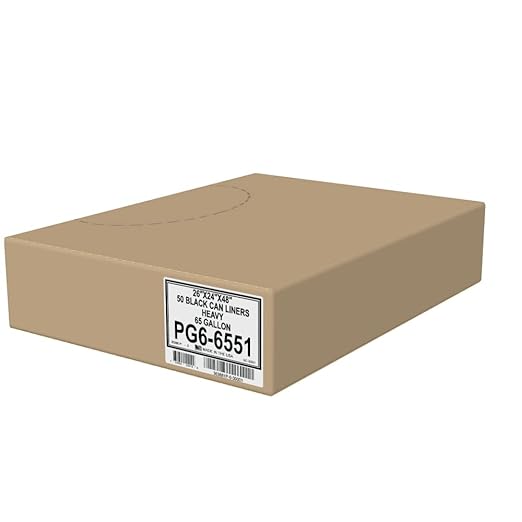 Aluf Plastics 65 Gal Black Heavy Duty Garbage Bags 1.5 Mil
