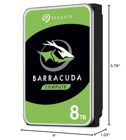 Seagate BarraCuda 8 TB Internal Hard Drive HDD – 3.5 Inch SATA 6 Gb/s, 5,400 RPM, 256 MB Cache for Computer Desktop PC (ST8000DMZ04/004)