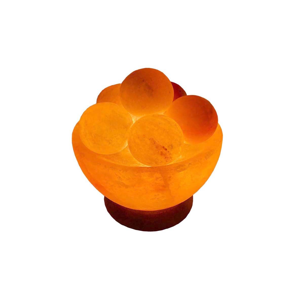 HAMMERSTONE Himalayan Bowl Salt Lamp with Wooden Base Case Pack 4