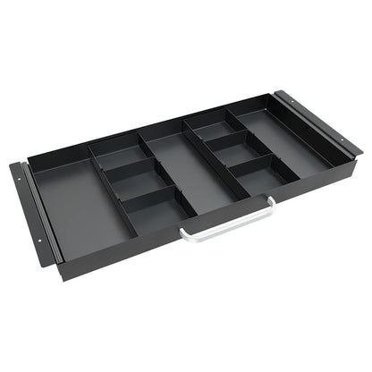 GOME Large Size Under Desk Slide out Pencil Drawer with Adjustable Space Divider Design for Storing Pencil and Office Accessories, Underdesk Pull out Tray Organizer Mounted for Sit Stand Workstation