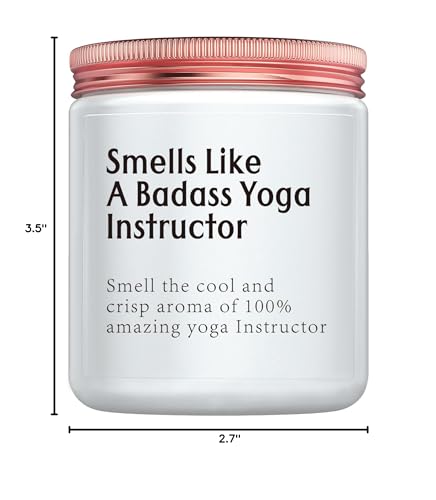Funny Yoga Instructor Gift Badass Yoga Teacher Lover Gifts for Women Candle Unique for Wellness Coach Lavender Scented