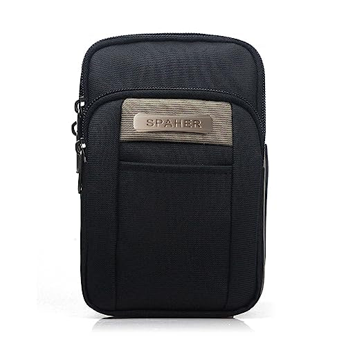 SPAHER Small Men's Side Bag - Outdoor Sports Hiking Waist Pack Crossbody Tactical MOLLE EDC Cellphone Pouch Belt Bum Business Fanny Hip Messenger Sling Travel Gym Bag