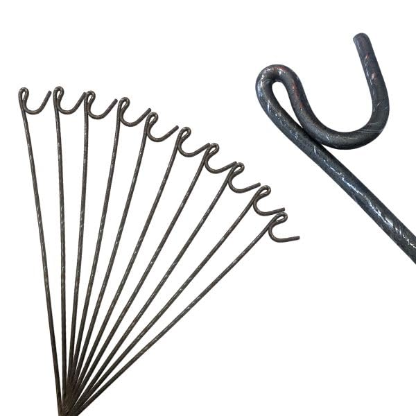 Suregreen Steel Fencing Pins | 1.2M Metal Garden Stakes | 10 Pack Road Pins for Contractors, Site Managers, Landscapers, Event Organisers, Builders | Garden Stakes for Gardeners, Farmers