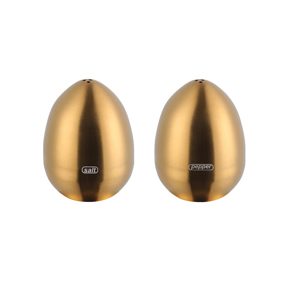 TUPMFG Salt Pepper Shaker Set: Stainless Steel Salt & Pepper Dispenser 2 Pieces for Kitchen (Gold)