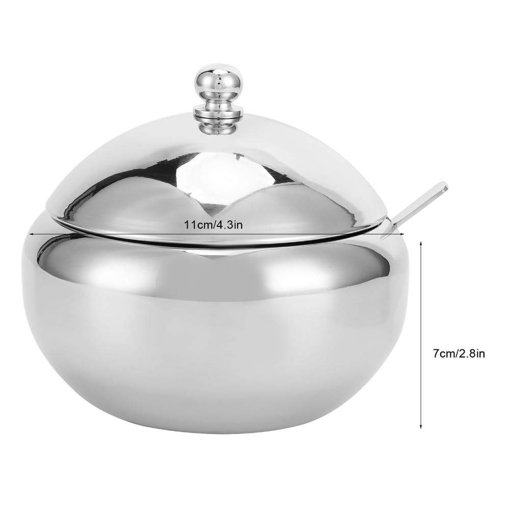 Anu Limen with Lid and Spoon – 304 Stainless Steel Spice Container for Kitchen Countertop, 460ml/560ml Seasoning Jar for Home Restaurants and Coffee Shops(L)